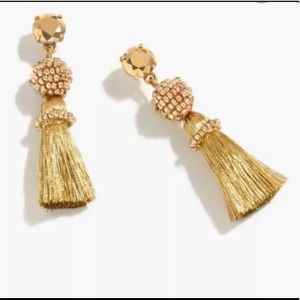J.crew Beaded Tassel Earring Gold